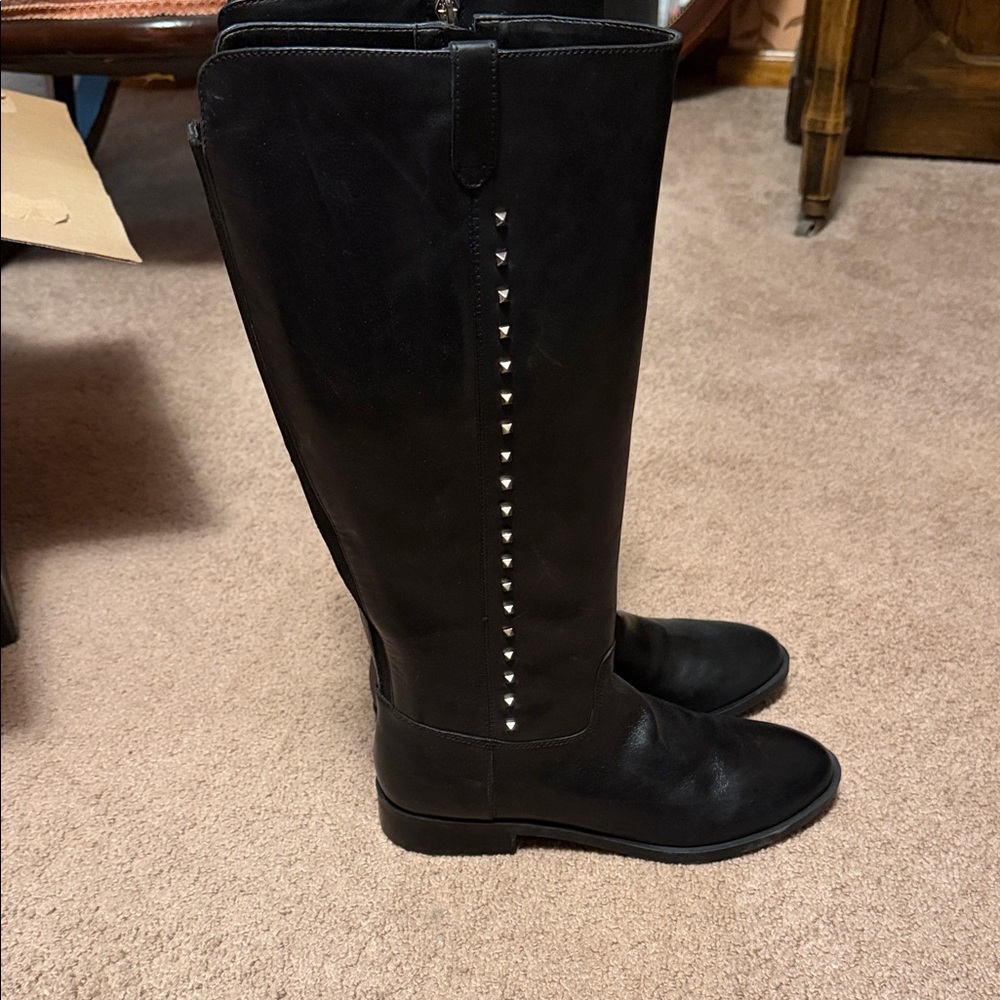 Black Studded Tall Women's Boots- Marc Fisher